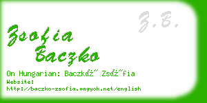 zsofia baczko business card